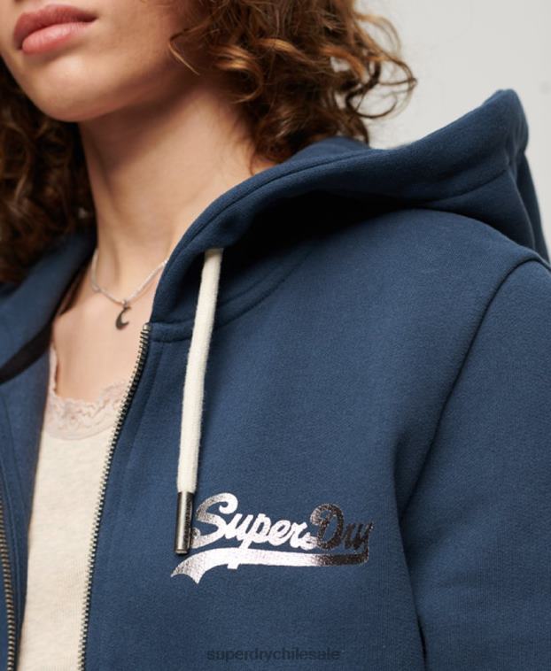 mujer Superdry Armada sudadera con cremallera y logo vintage japonés 2R68Z3393