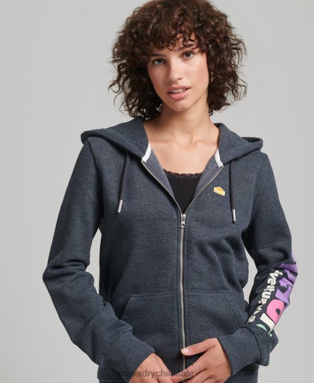 mujer Superdry Armada sudadera con cremallera y terreno de los años 90 2R68Z6058
