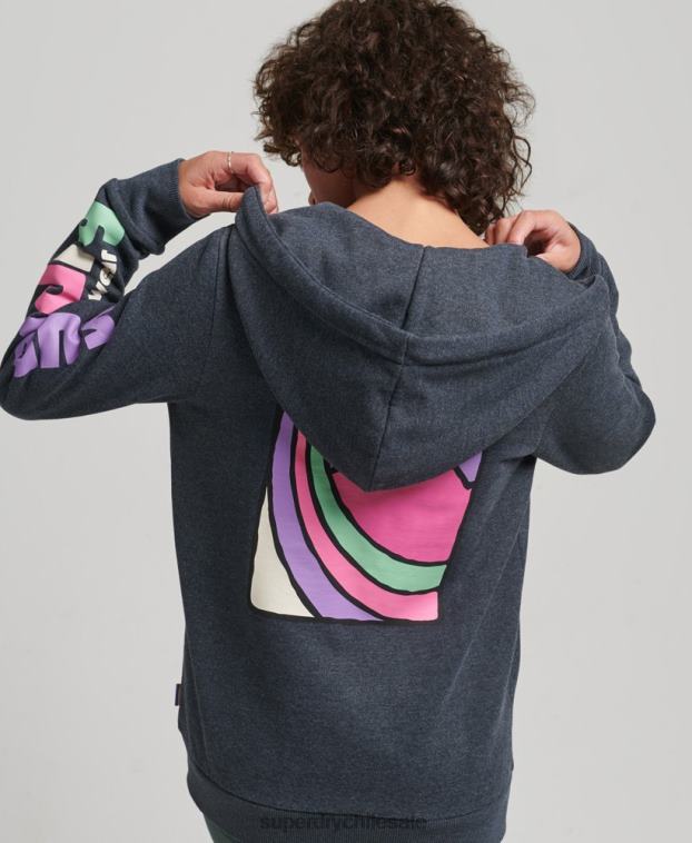 mujer Superdry Armada sudadera con cremallera y terreno de los años 90 2R68Z6058