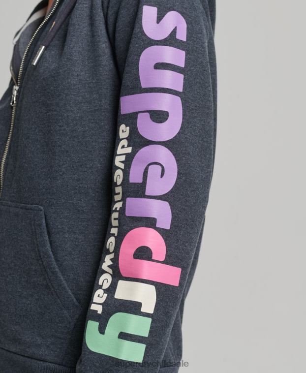 mujer Superdry Armada sudadera con cremallera y terreno de los años 90 2R68Z6058
