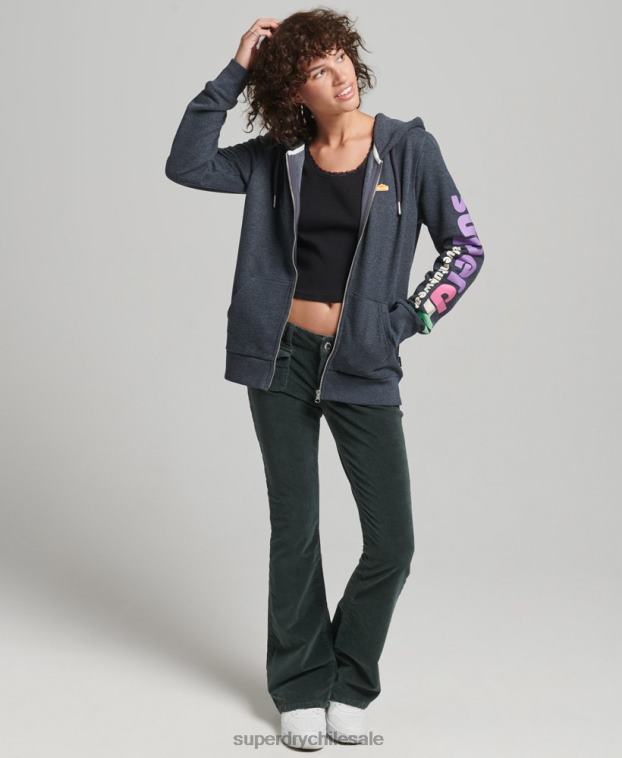 mujer Superdry Armada sudadera con cremallera y terreno de los años 90 2R68Z6058