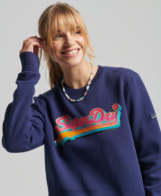 mujer Superdry Armada sudadera con cuello redondo de temporada y logo vintage 2R68Z5958