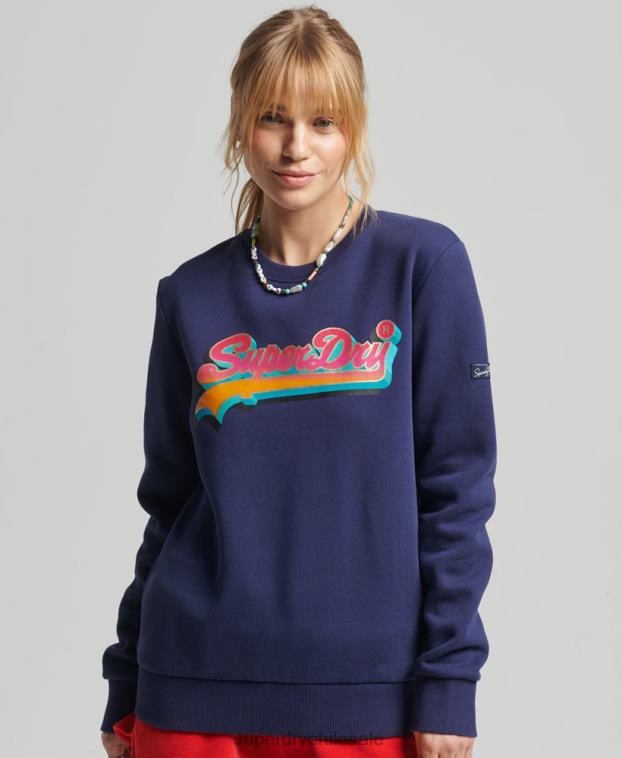 mujer Superdry Armada sudadera con cuello redondo de temporada y logo vintage 2R68Z5958