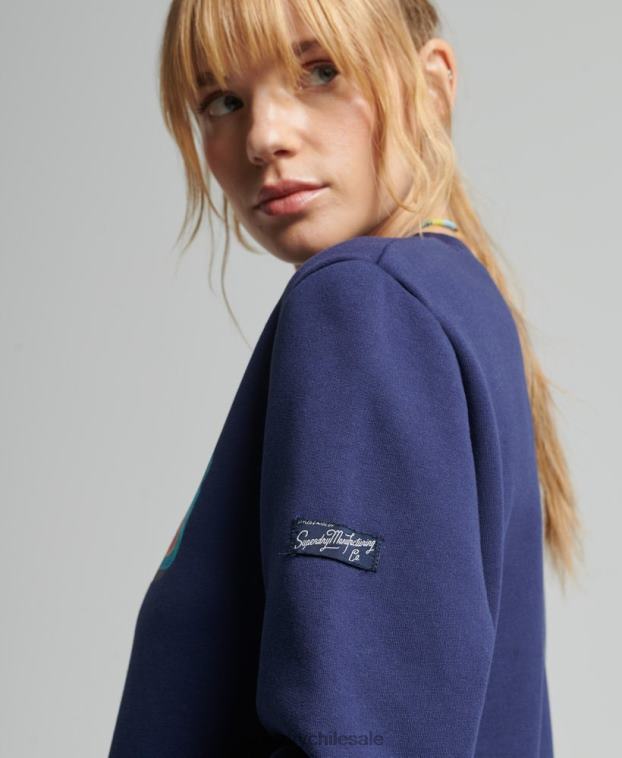 mujer Superdry Armada sudadera con cuello redondo de temporada y logo vintage 2R68Z5958