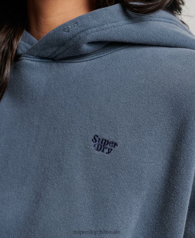 mujer Superdry Armada sudadera corta con capucha y lavado 2R68Z3311