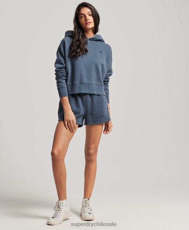 mujer Superdry Armada sudadera corta con capucha y lavado 2R68Z3311