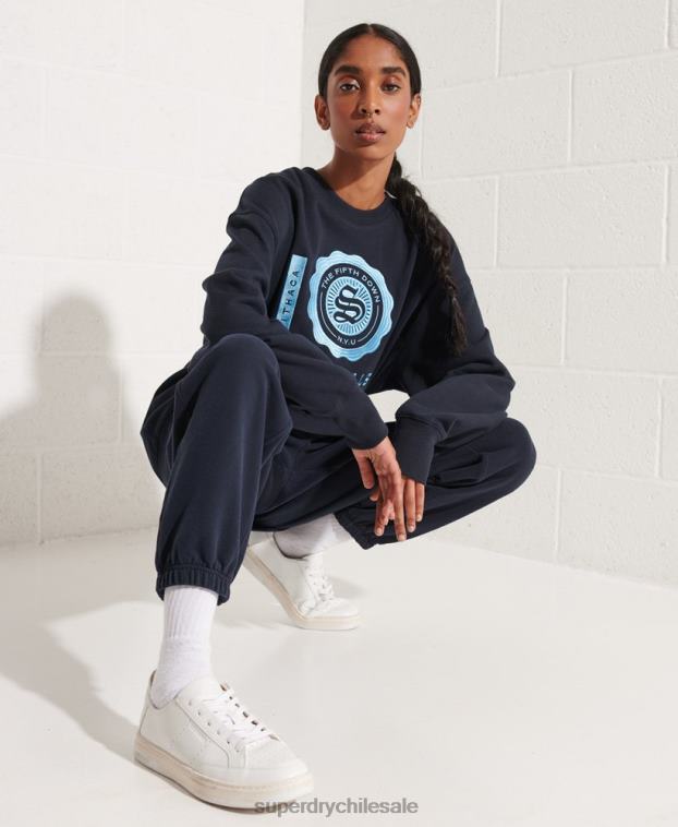 mujer Superdry Armada sudadera extragrande con gráfico universitario 2R68Z5837