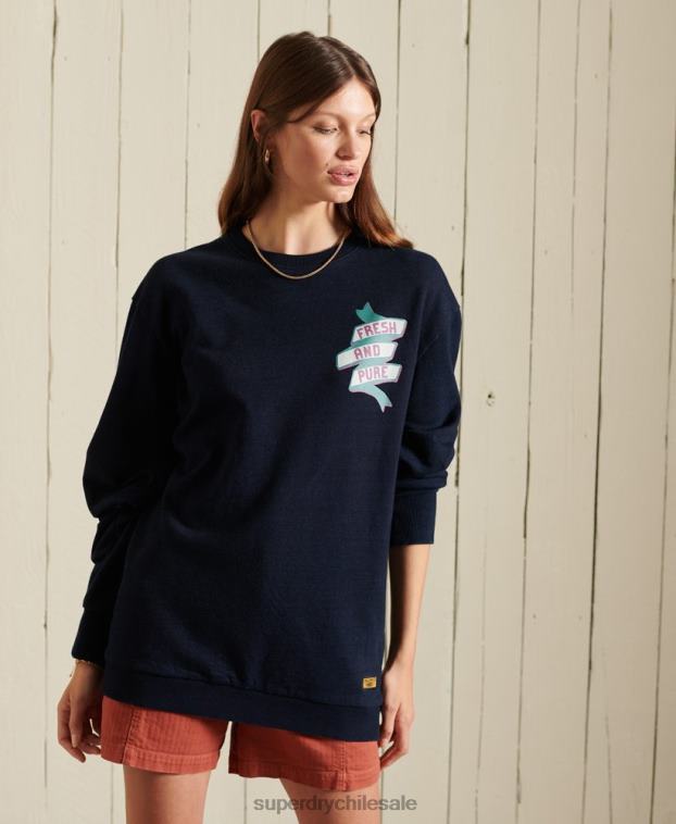 mujer Superdry Armada sudadera oversize con cuello redondo 2R68Z5934