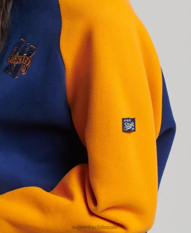 mujer Superdry Armada sudadera vintage colegial con cuello redondo y raglán 2R68Z5760