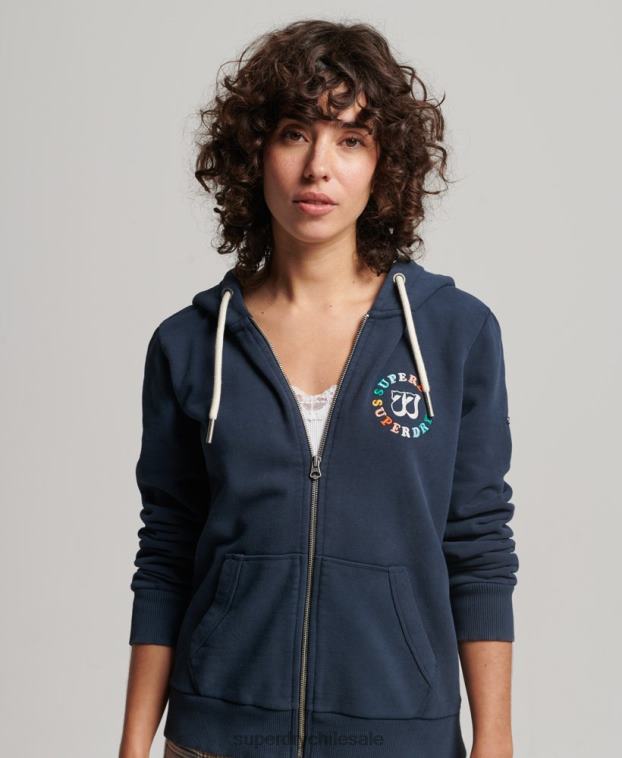 mujer Superdry Armada sudadera vintage con cremallera y arcoíris 2R68Z2242