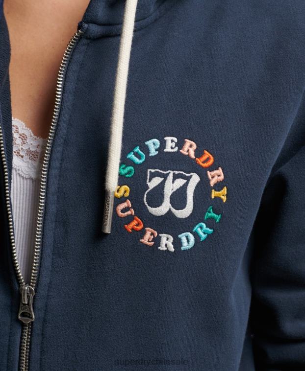 mujer Superdry Armada sudadera vintage con cremallera y arcoíris 2R68Z2242
