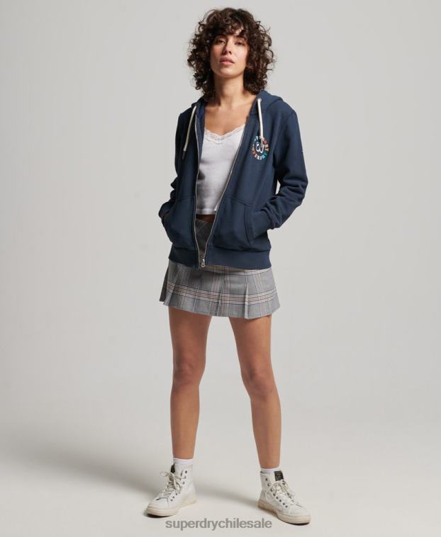 mujer Superdry Armada sudadera vintage con cremallera y arcoíris 2R68Z2242