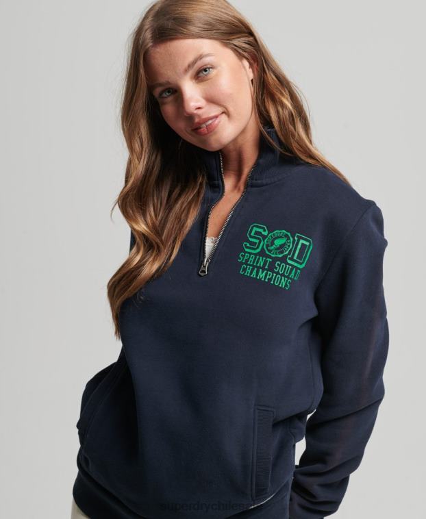 mujer Superdry Armada top deportivo extragrande con media cremallera 2R68Z6035