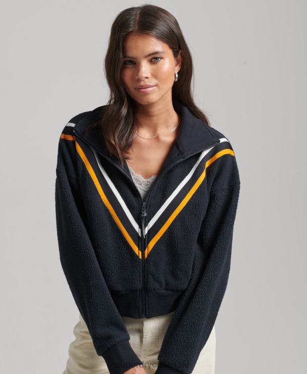 mujer Superdry Armada top vintage de forro polar con chevron 2R68Z5927