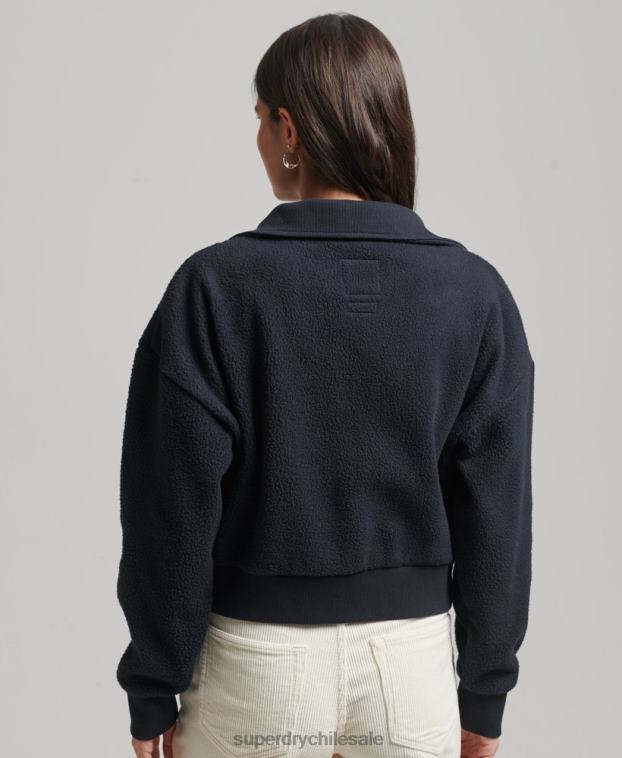 mujer Superdry Armada top vintage de forro polar con chevron 2R68Z5927