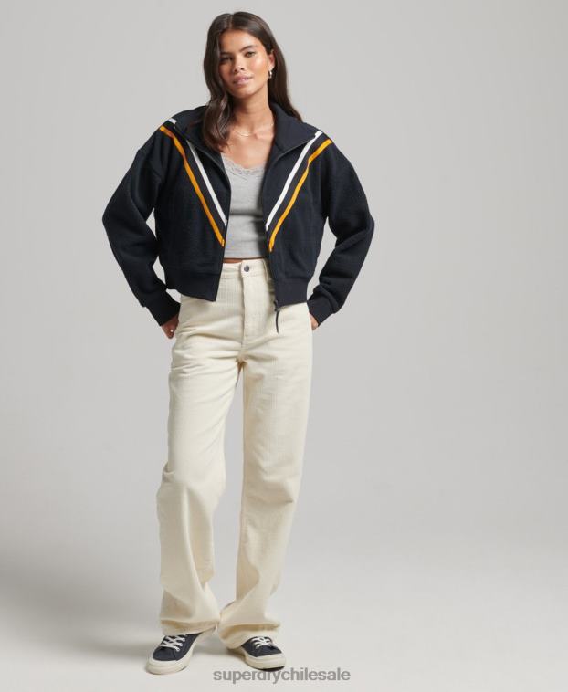 mujer Superdry Armada top vintage de forro polar con chevron 2R68Z5927