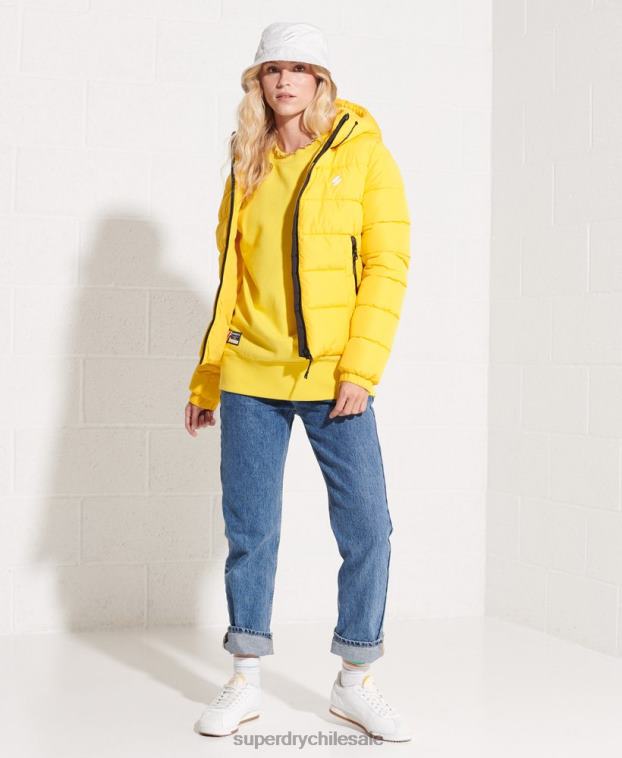 mujer Superdry amarillo sudadera básica de algodón orgánico 2R68Z5822