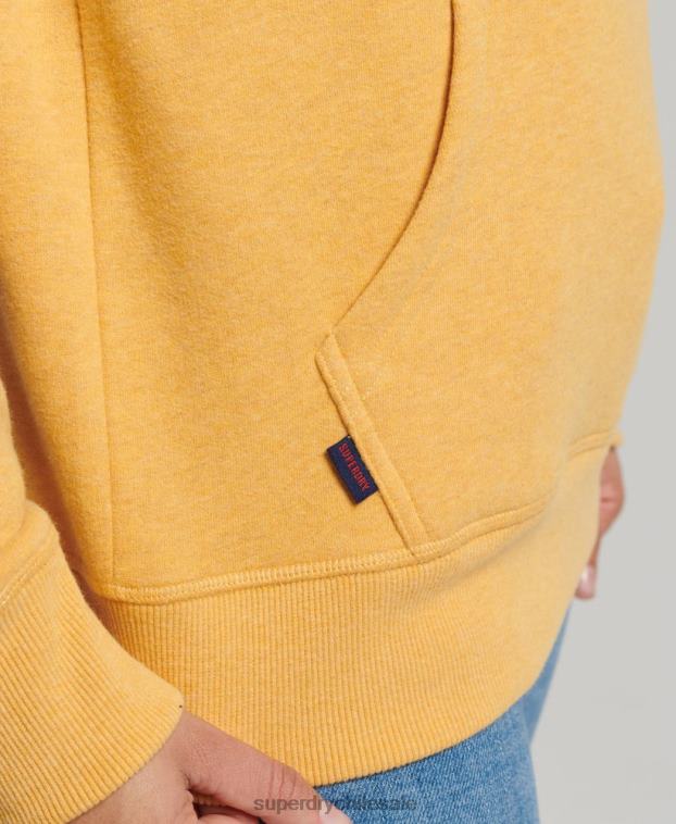 mujer Superdry amarillo sudadera con capucha de algodón orgánico con logo vintage bordado 2R68Z3386