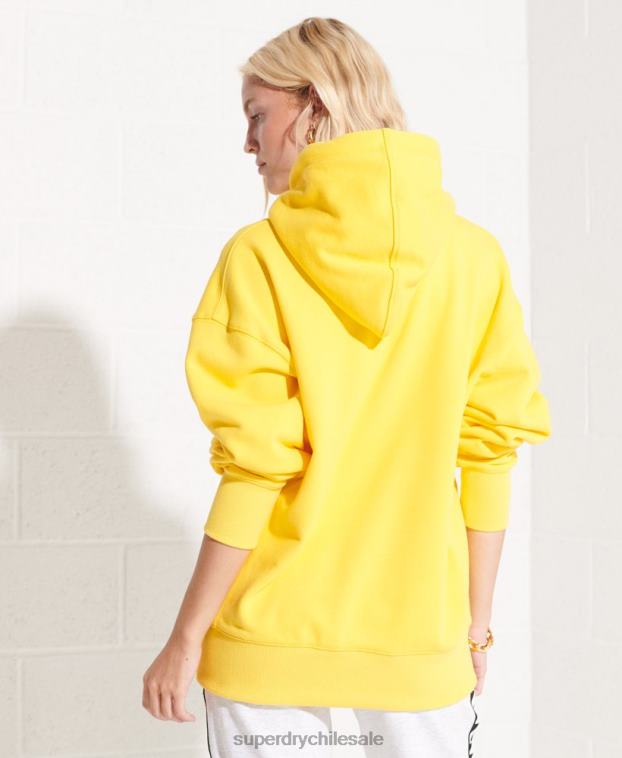 mujer Superdry amarillo sudadera con capucha extragrande con aplique 2R68Z5992