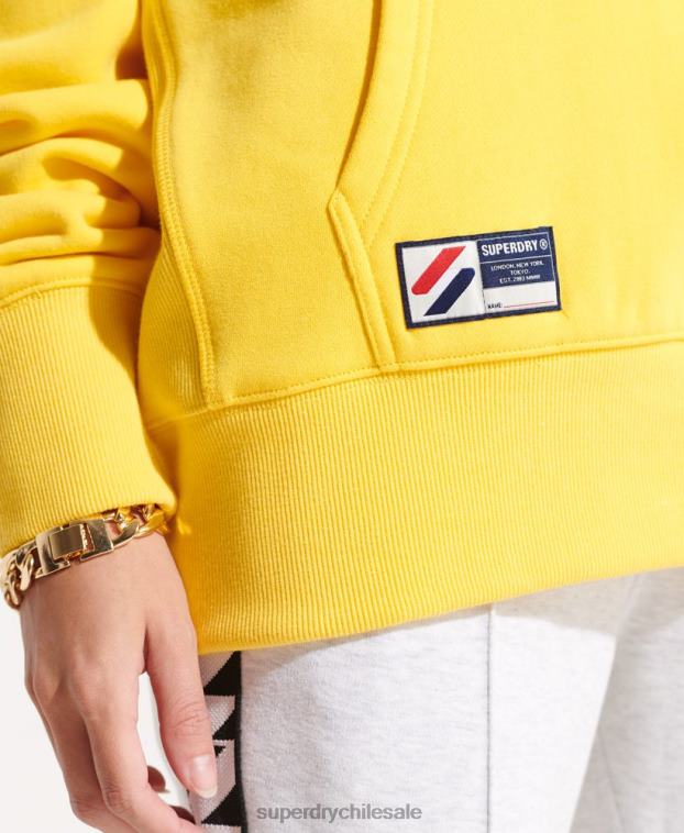 mujer Superdry amarillo sudadera con capucha extragrande con aplique 2R68Z5992