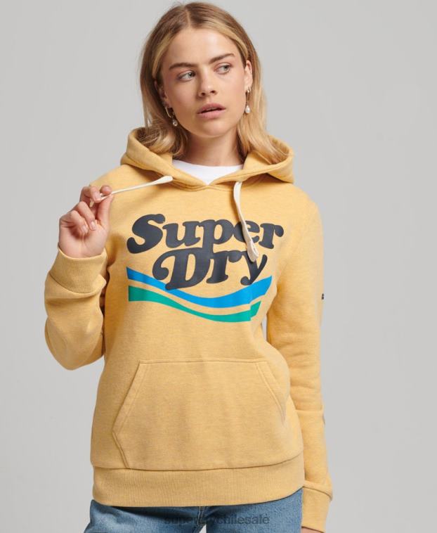 mujer Superdry amarillo sudadera con capucha vintage cooper nostalgia 2R68Z5867