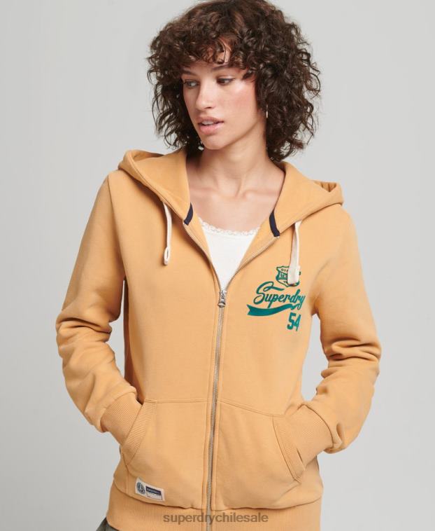 mujer Superdry amarillo sudadera con capucha y cremallera 2R68Z3498