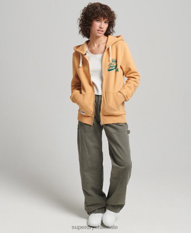 mujer Superdry amarillo sudadera con capucha y cremallera 2R68Z3498