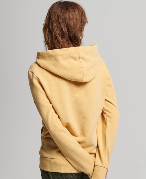 mujer Superdry amarillo sudadera con capucha y logo gráfico de arcoíris 2R68Z3454