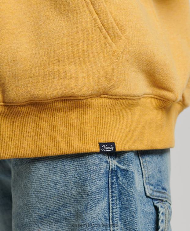 mujer Superdry amarillo sudadera con cremallera y forro de borreguito esencial 2R68Z5754
