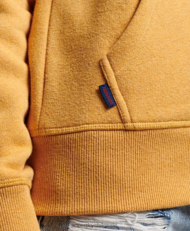 mujer Superdry amarillo sudadera con cremallera y logo bordado 2R68Z3331