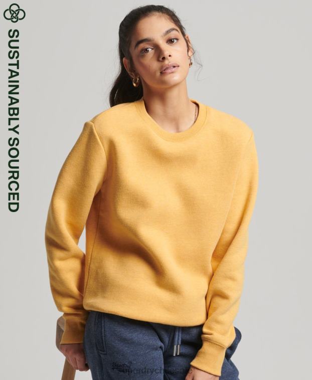 mujer Superdry amarillo sudadera con cuello redondo vintage de algodón orgánico 2R68Z5747