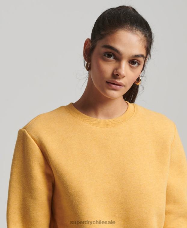 mujer Superdry amarillo sudadera con cuello redondo vintage de algodón orgánico 2R68Z5747