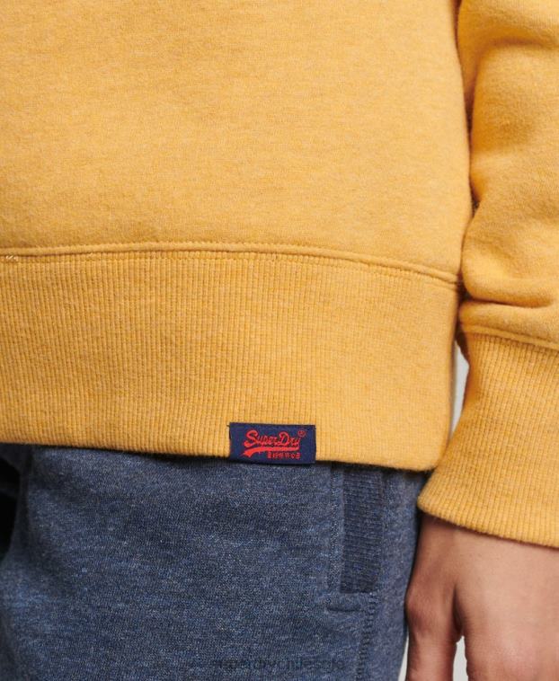 mujer Superdry amarillo sudadera con cuello redondo vintage de algodón orgánico 2R68Z5747