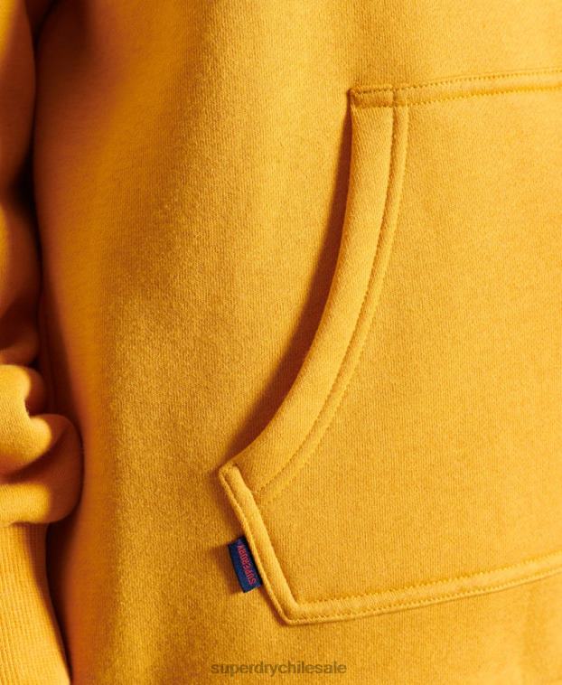 mujer Superdry amarillo sudadera con cuello redondo y logo bordado vintage 2R68Z5969