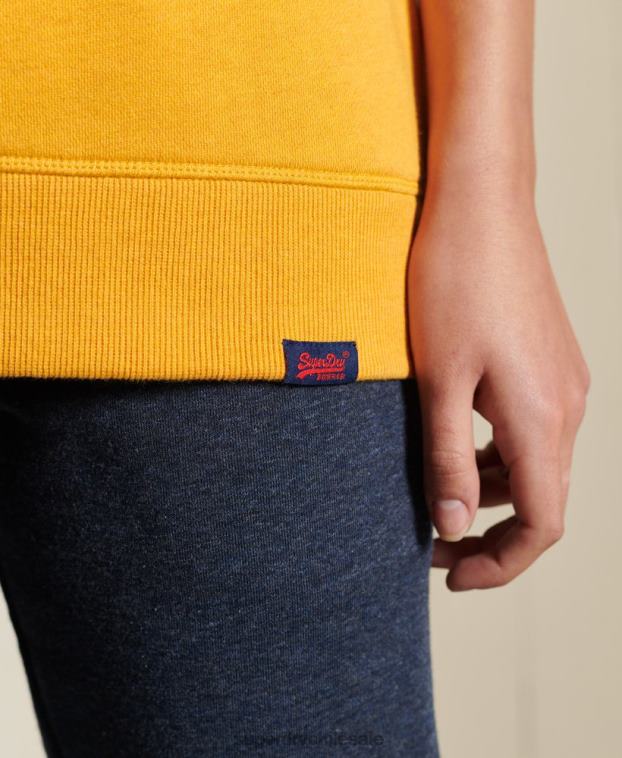 mujer Superdry amarillo sudadera con cuello redondo y logo vintage 2R68Z6084