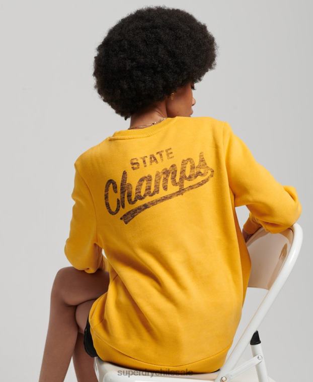mujer Superdry amarillo sudadera con equipo de atletismo 2R68Z5841