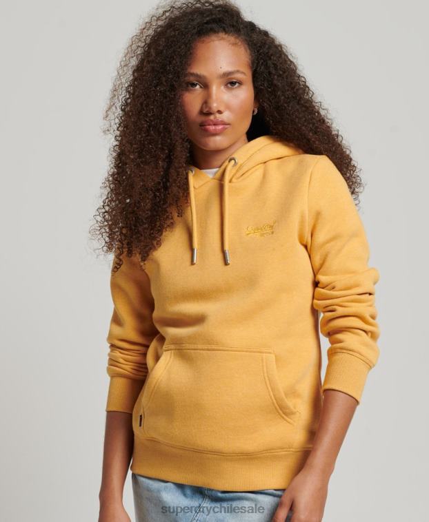 mujer Superdry amarillo sudadera con logo bordado 2R68Z3344