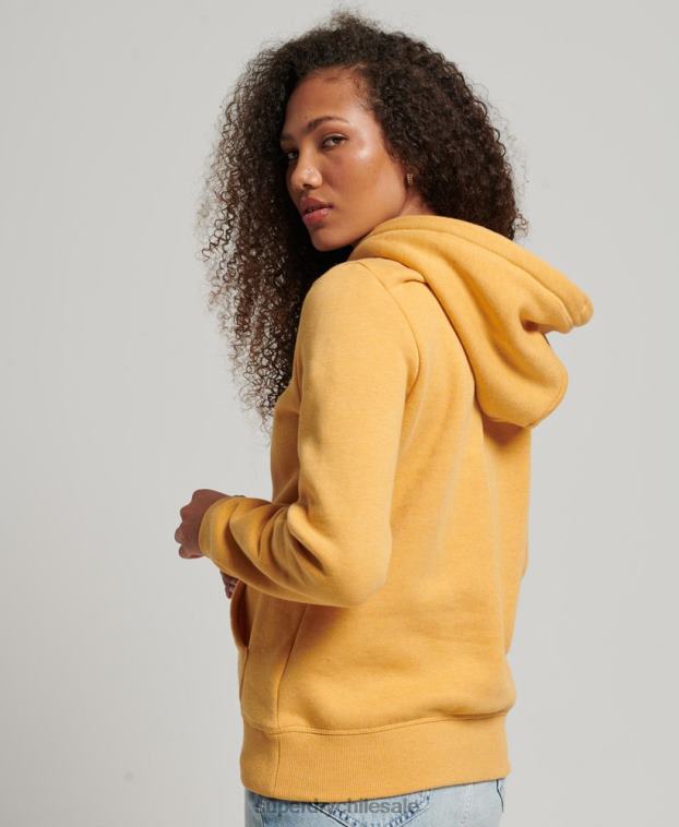 mujer Superdry amarillo sudadera con logo bordado 2R68Z3344