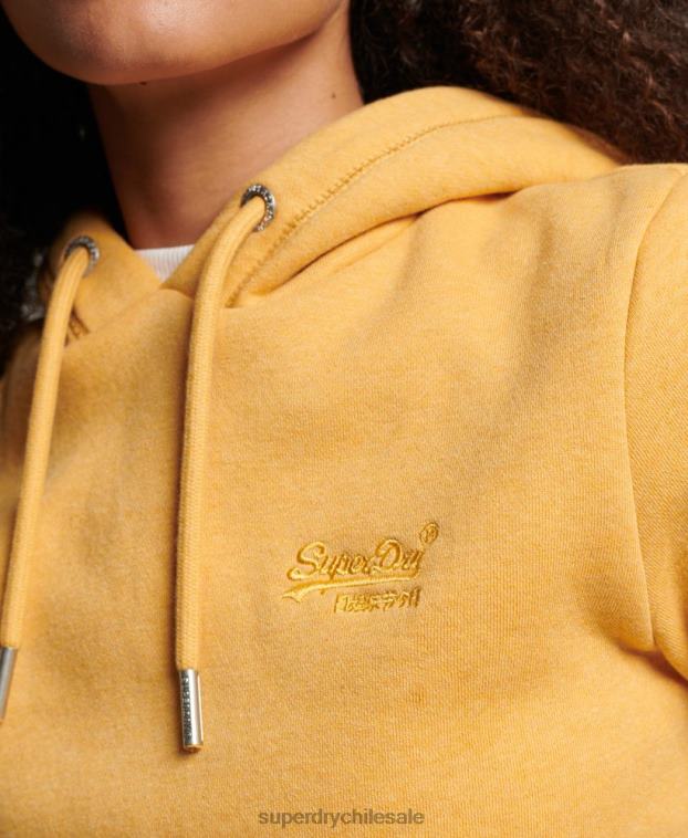 mujer Superdry amarillo sudadera con logo bordado 2R68Z3344