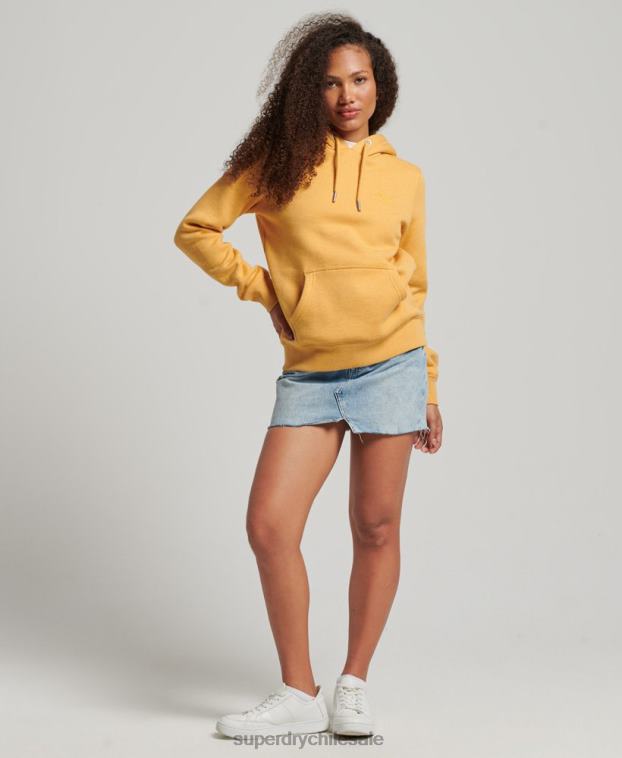 mujer Superdry amarillo sudadera con logo bordado 2R68Z3344