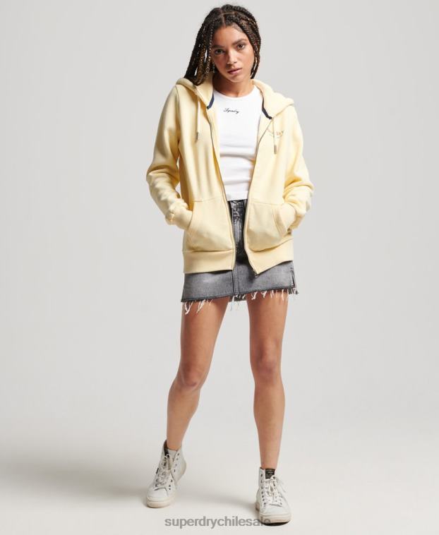 mujer Superdry amarillo sudadera vintage con cremallera y arcoíris 2R68Z2208