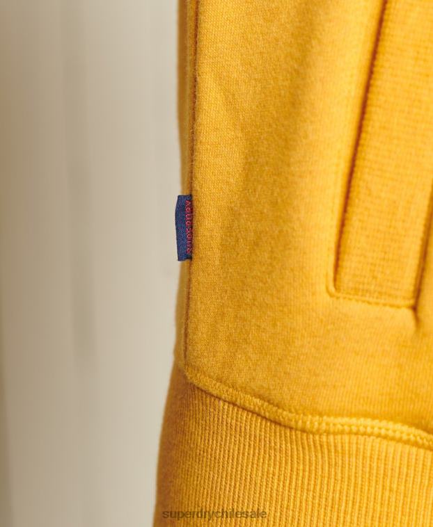 mujer Superdry amarillo top deportivo holgado con logo vintage bordado y cremallera 2R68Z6140
