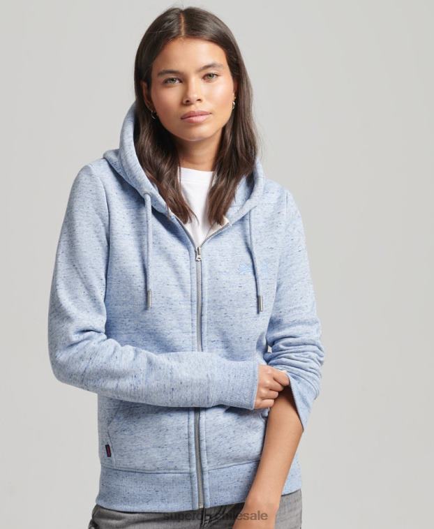mujer Superdry azul claro sudadera con cremallera y logo Essential de algodón orgánico 2R68Z5963