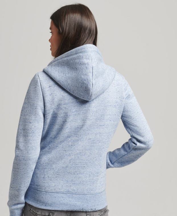 mujer Superdry azul claro sudadera con cremallera y logo Essential de algodón orgánico 2R68Z5963
