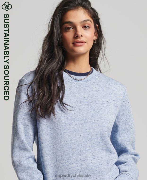 mujer Superdry azul claro sudadera con cuello redondo vintage de algodón orgánico 2R68Z6128