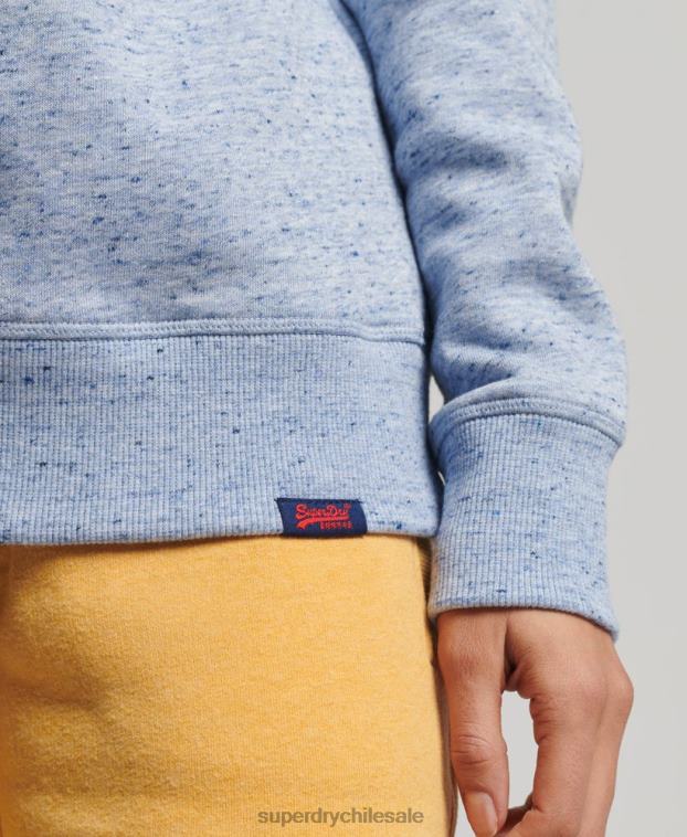 mujer Superdry azul claro sudadera con cuello redondo vintage de algodón orgánico 2R68Z6128