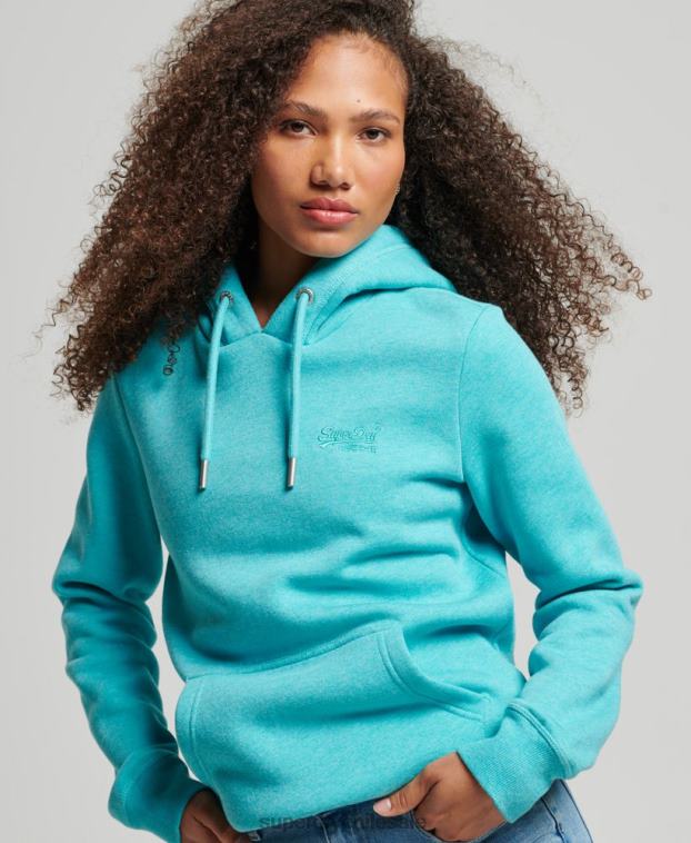 mujer Superdry azul claro sudadera con logo bordado 2R68Z3437