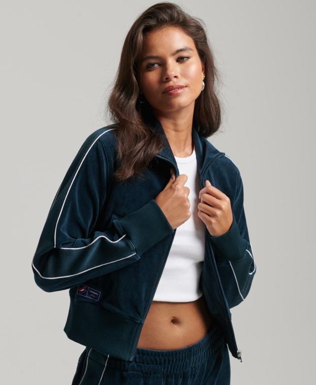mujer Superdry azul oscuro sudadera con logo de code s 2R68Z6106