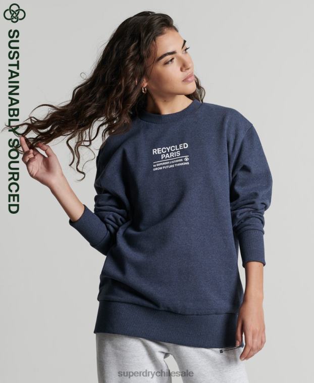 mujer Superdry azul sudadera con capucha reciclada 2R68Z5833
