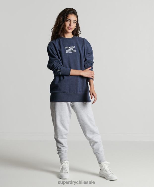 mujer Superdry azul sudadera con capucha reciclada 2R68Z5833